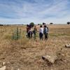 Técnicos del departamento de Agricultura del Gobierno de Aragón y expertos del CITA vistan Farlete para mitigar la plaga de langosta