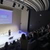 Un momento de la presentación en el auditorio de Etopia durante la celebración de la VII Feria Escolar Agroalimentaria de Aragón