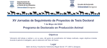 XV jornadas anuales de seguimiento de Proyectos de Tesis Doctoral del Programa de Doctorado en Producción Animal