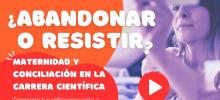 Banner directo yutube maternidad y conciliación en la carrera investigadora con participación de Irene Pérez