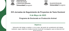 cartel XVI Jornadas de Seguimiento de Proyectos de Tesis Doctoral dentro del Programa de Doctorado en Producción Animal