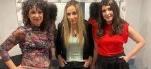 Las tres investigadoras posando juntas (Alicia Otero primera por la izquierda)