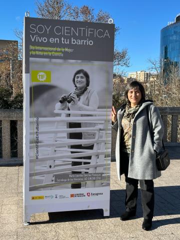 Lourdes Sánchez en el lanzamiento de la campaña #CientíficaEnTubarrio
