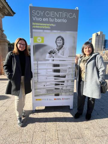 Inma Martín y Lourdes Sánchez en la presentación de la campaña 2024 "Soy científica vivo en tu barrio"