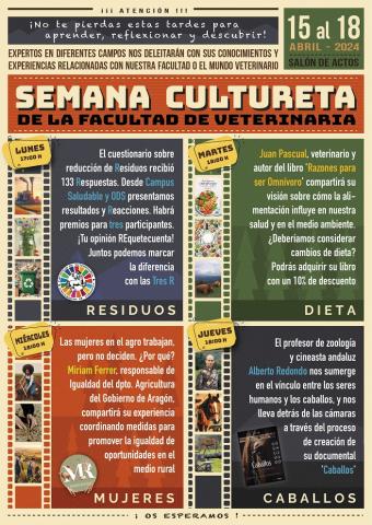 Cartel Semana Cultureta 2024 Facultad Veterinaria Unizar