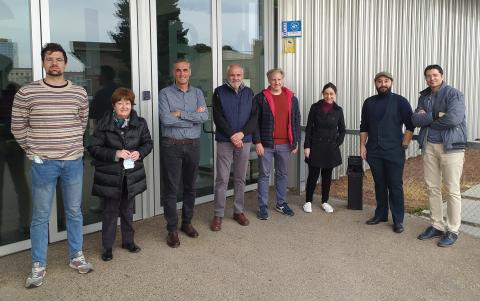 Imagen de grupo equipo investigador Javier Sánchez-Marco, Mª Jesús Rodríguez-Yoldi -IA2-, Manuel Arruebo, Jesús de la Osada -IA2-, Roberto Martínez-Beamonte -IA2-, Roubi Abouobeid, Seyed Hesamoddin Bidooki -IA2- y Victor Sebastián