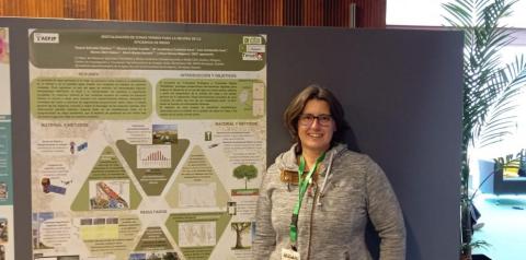 Raquel Salvador, investigadora del CITA y el IA2, en el Congreso de Parques y Jardines de Pamplona 2024