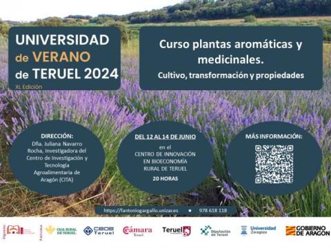 cartel curso sobre transformación y propiedades de Plantas Aromáticas y Medicinales