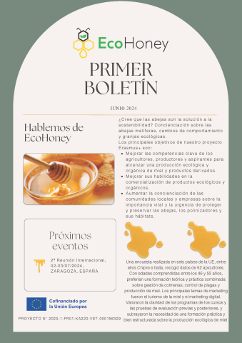 primera página primer boletín proyecto EcoHoney