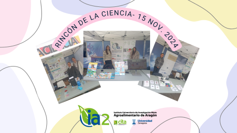 Montaje fotográfico de la participación del IA2 en el Rincón de la Ciencia 2024-11-15