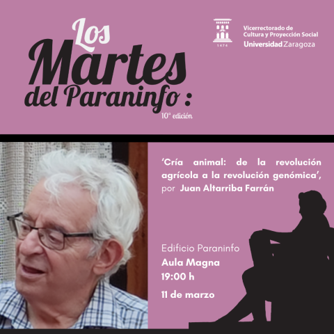 cartel conferencia Juan Altarriba Farrán en el ciclo "Los martes del Paraninfo"