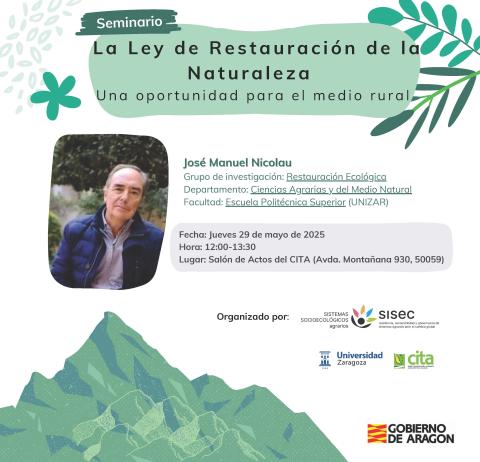 cartel seminario JM Nicolau 'Ley restauración naturaleza'