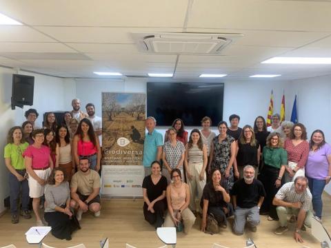 foto de grupo de los participantes en la jornada del proyecto BIODIVERSA del CITA