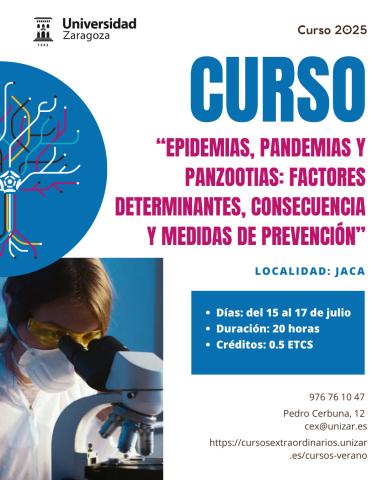 Cartel curso extraordinario "Epidemias, pandemias y panzootias"