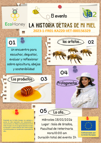 Cartel jornada "La historia detrás de mi miel" que celebra el proyecto EcoHoney 2026/02/25